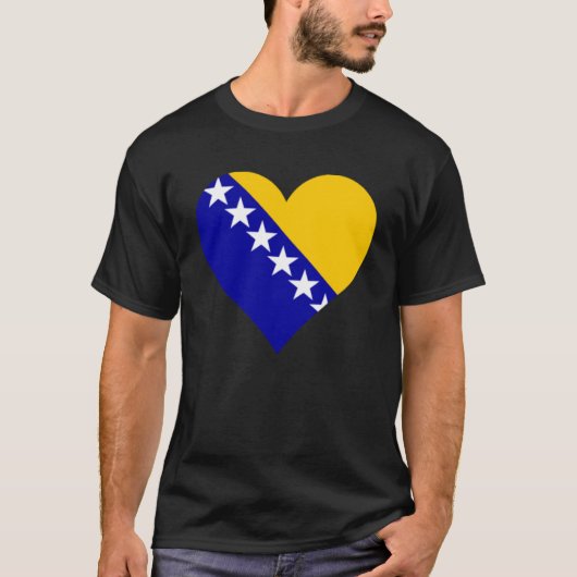 Bosnië en Herzegovina Vlag Hart Liefde T-shirt (Voorkant)