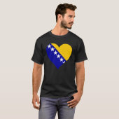Bosnië en Herzegovina Vlag Hart Liefde T-shirt (Voorkant volledig)