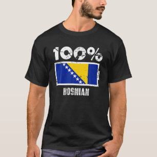 Bosnië en Herzegovina Vlag Steun 100 Bosnische Ba T-shirt