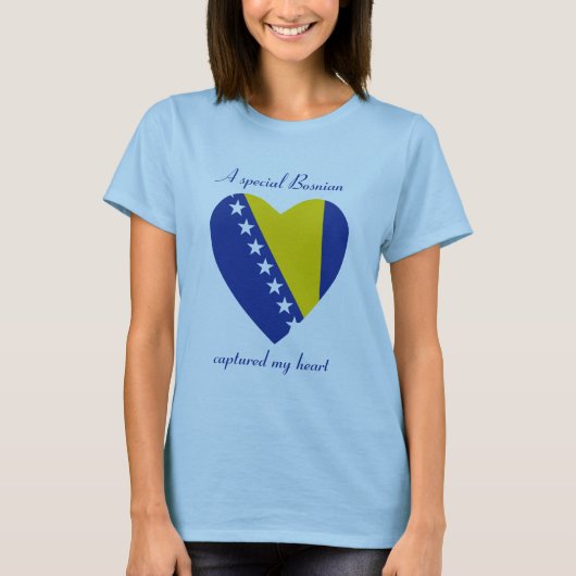 Bosnië en Herzegovina Vlaggenliefhebber T-Shirt (Voorkant)