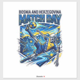 Bosnië en Herzegovina Wedstrijddag Skelet Aanvalle Sticker