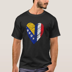 Bosnië Frankrijk hoort Franse vlag Bosnische vlag T-shirt