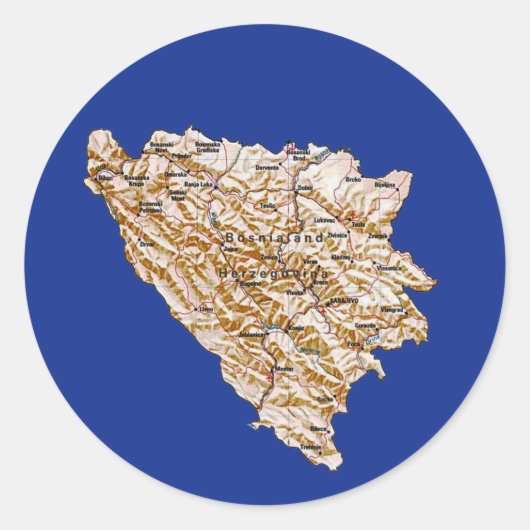 Bosnië Herzegovina Kaart Sticker (Voorkant)