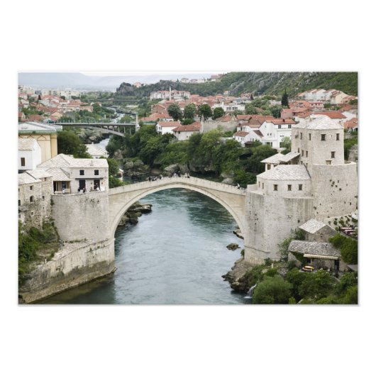 Bosnië-Herzegovina - Mostar. De oude brug Foto Afdruk (Voorkant)