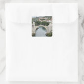 Bosnië-Herzegovina - Mostar. De oude brug Vierkante Sticker (Tas)