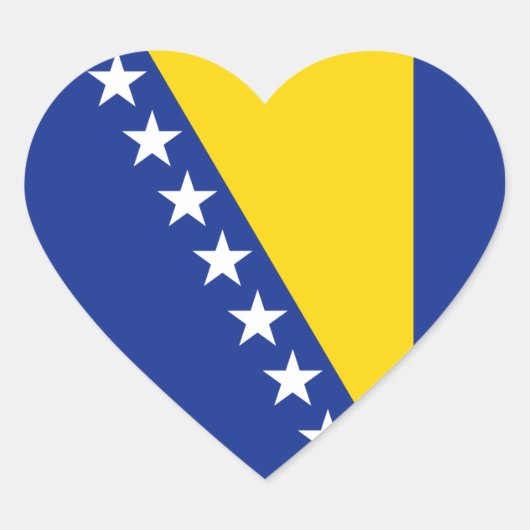 Bosnië Herzegovina Vlag Hart Sticker (Voorkant)