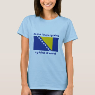 Bosnië Herzegovina Vlag + Kaart + Tekst T-shirt