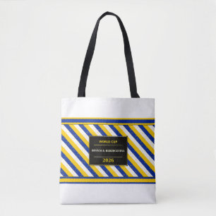 Bosnië Herzegovina Voetbal Fan Vlag Kleuren Streep Tote Bag
