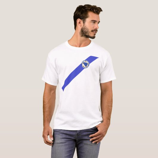 Bosnië Jersey Shirt, Plain. T-shirt (Voorkant volledig)