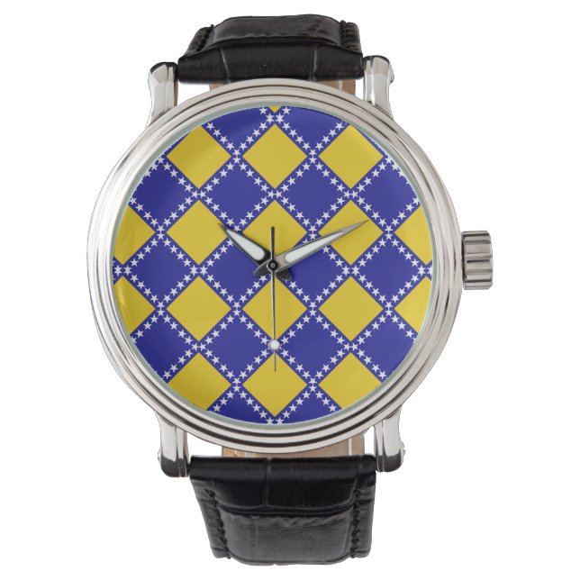 Bosnië vlag patroon horloge (Voorkant)