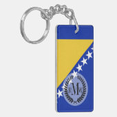 Bosnië-vlag Sleutelhanger (Voorkant Links)