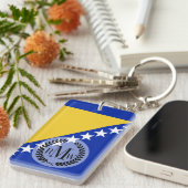 Bosnië-vlag Sleutelhanger (Voorkant Rechts)