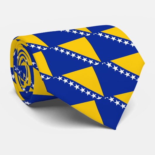 Bosnië-vlag Stropdas (Opgerold)