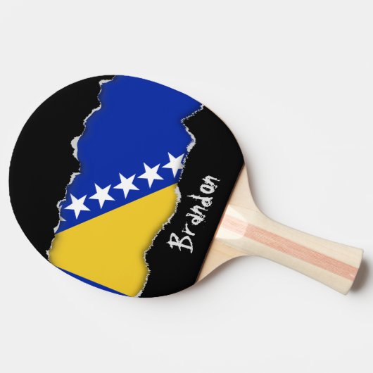 Bosnië-vlag Tafeltennisbatje (Zijkant)