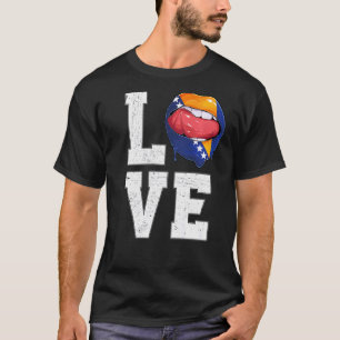 Bosnie Vlag Voetbal Fan Love Bosnian T-shirt