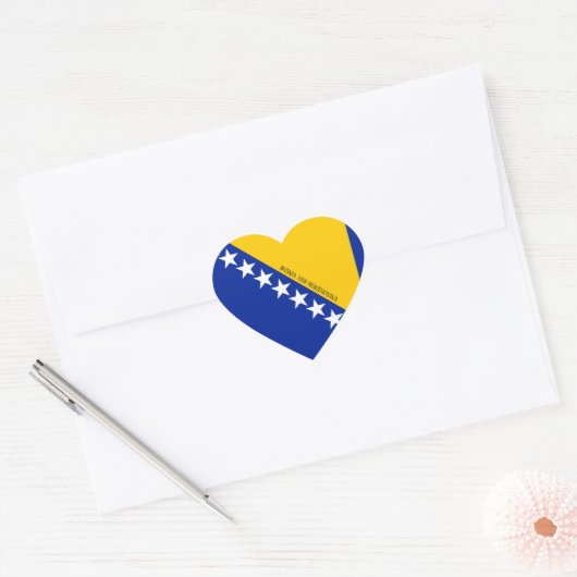 Bosnië-vlagpatriottisch Hart Sticker (Envelop)