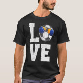 Bosnië Voetbal Liefde Bosnische Fan Vlag T-shirt (Voorkant)