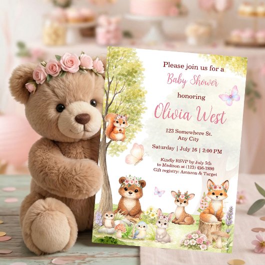 Bosnimf Babyshower Bosdieren Kaart