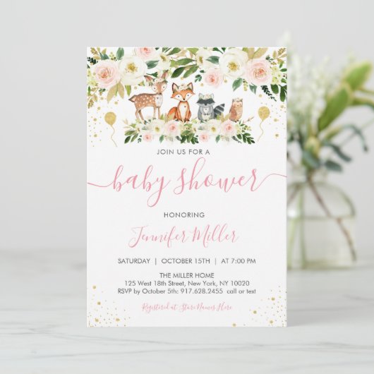 Bosnimf Roze Bloemenkraam Kaart (Staand voorkant)