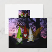 Bosnimfen bij zonsondergang feestdagenkaart (Voorkant / Achterkant)