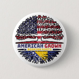 Bosnisch - Amerikaanse Amerikaanse Amerikaanse Ame Ronde Button 5,7 Cm