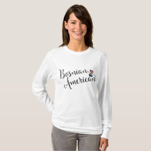 Bosnisch-Amerikaanse gejumeleerde harten T-shirt