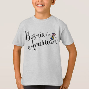 Bosnisch-Amerikaanse gejumeleerde harten T-shirt