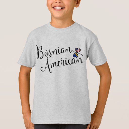 Bosnisch-Amerikaanse gejumeleerde harten T-shirt (Voorkant)