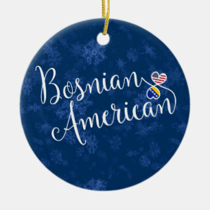 Bosnisch-Amerikaanse harten, kerstboomversiering, Keramisch Ornament