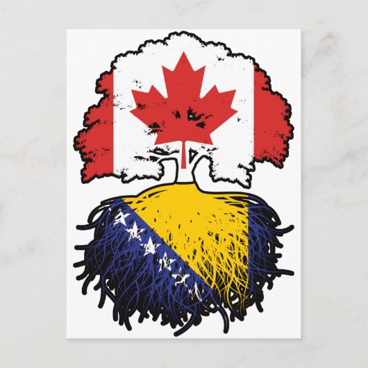 Bosnisch-Canadese vlag voor boomstammen Briefkaart (Voorkant)
