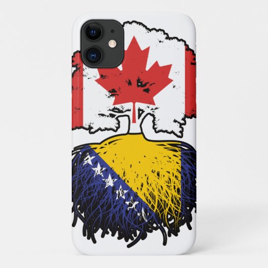 Bosnisch-Canadese vlag voor boomstammen Case-Mate iPhone Case (Achterkant)