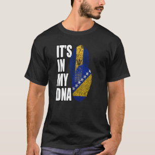 Bosnisch en Barbadiaans Mix DNA-vlagwerelderfgoed T-shirt