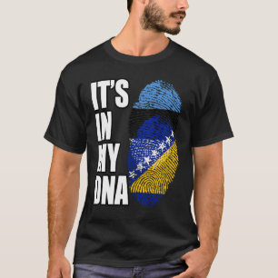 Bosnisch en Ests Mix DNA-vlagwerelderfgoed T-shirt