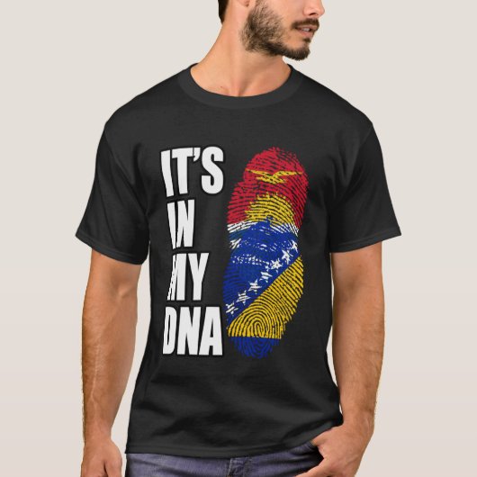 Bosnisch en Kiribati mengen DNA erfgoed vlag T-shirt (Voorkant)