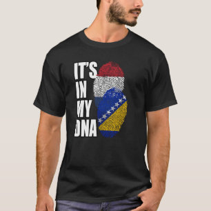 Bosnisch en Nederlands Mix DNA-vlagwerelderfgoed T-shirt