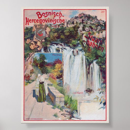 Bosnisch-Hercegovinische Staatsbahnen Poster 1901 (Voorkant)