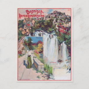 Bosnisch-Hercegovinische Staatsbahnen Poster 1901 Briefkaart