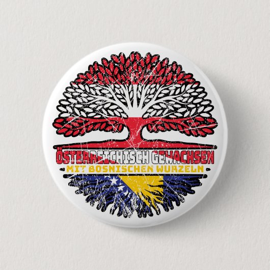 Bosnisch Österreichisch Österreich Baum Ronde Button 5,7 Cm (Voorkant)