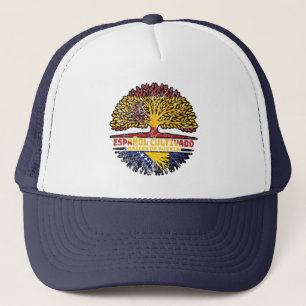 Bosnisch-Spaanse vlag over boomstammen Trucker Pet