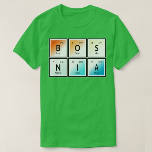 Bosnische Elemententabel T-shirt (Design voorkant)
