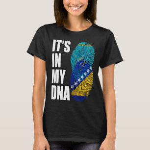 Bosnische en Kazachstaanse mix DNA erfgoed vlag T-shirt