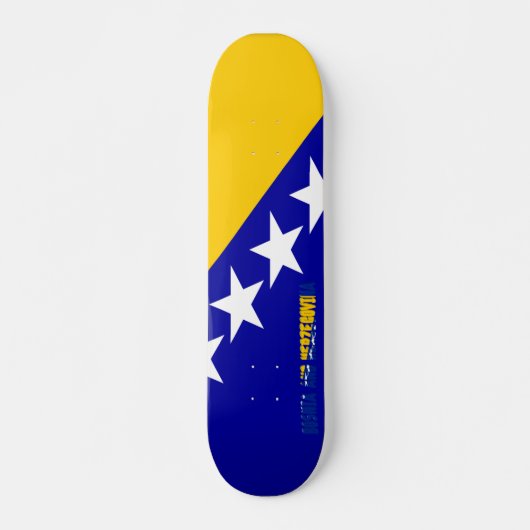 Bosnische glanzende vlag persoonlijk skateboard (Voorkant)