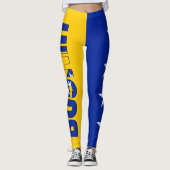 Bosnische Inscriptie Vlag Gele Blauwe Ster Leggings (Voorkant)