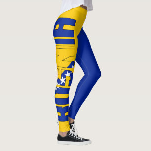 Bosnische Inscriptie Vlag Gele Blauwe Ster Leggings