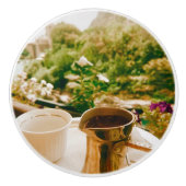 Bosnische koffiepauze in Mostar Keramische Knop (Voorkant)