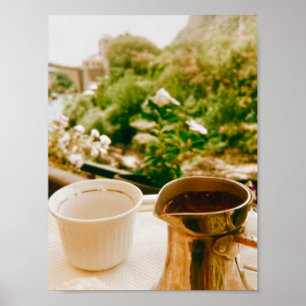 Bosnische koffiepauze in Mostar Poster