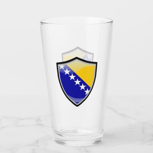 Bosnische vlag glas (Achterkant)