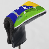 Bosnische vlag golfheadcover (3/4 voorkant)