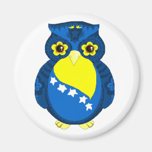 Bosnische vlag Owl magnet