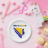 Bosnische vlag papieren bordje (Feest)